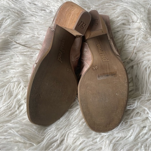 Paul Green Metallic Cayenne Blush Leather Cosmo Lace Up Open Toe Heeled Booties - Picture 6 of 10